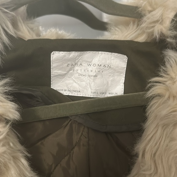 Zara two tone green parka utility coat size small! - Picture 8 of 12